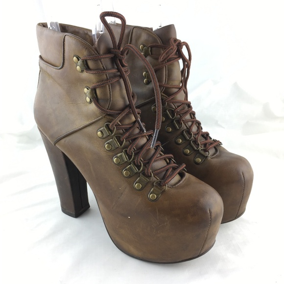 Jeffrey Campbell Shoes - Everest booties super high heel platform brown 7.5